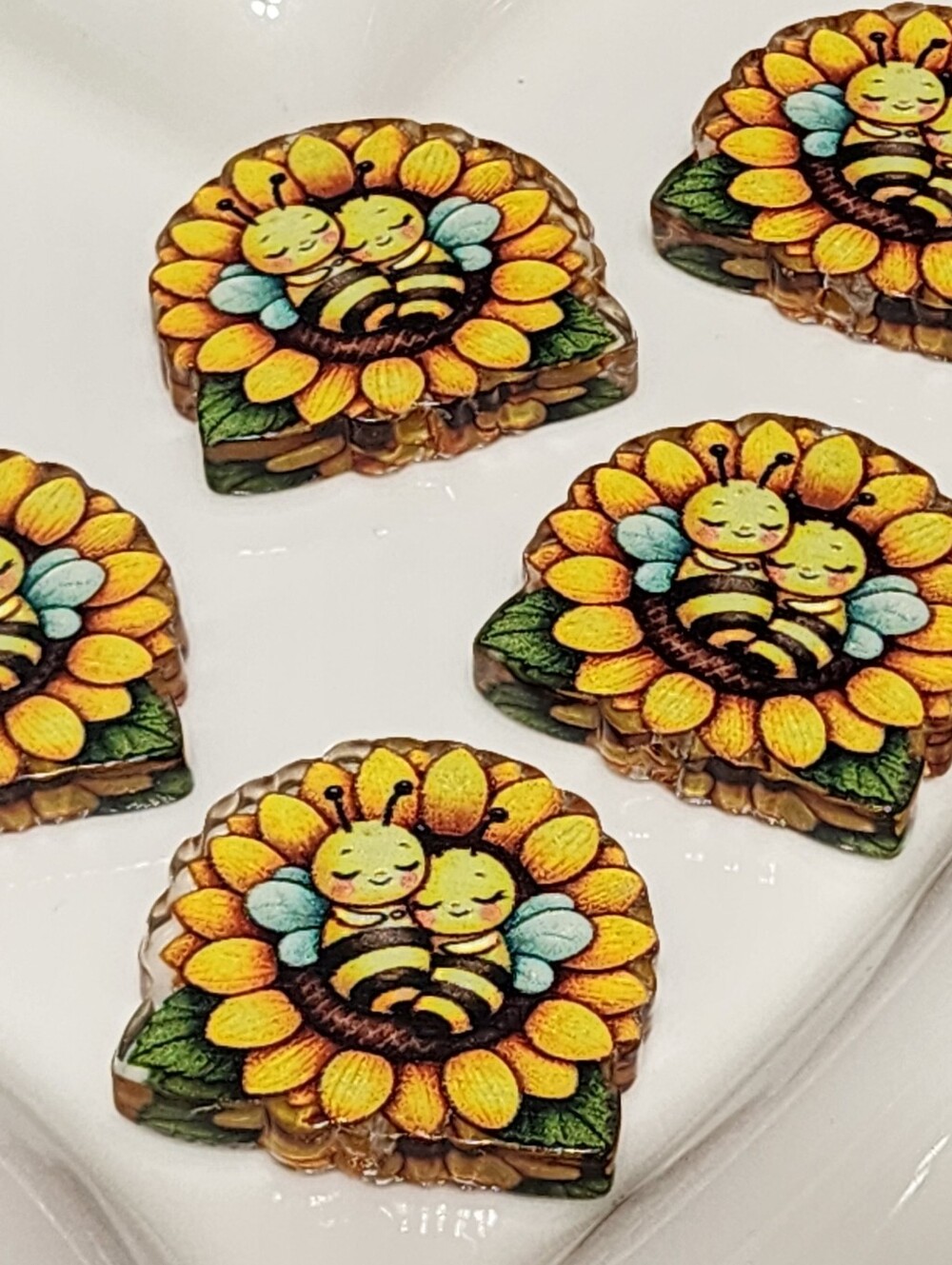 Sunflower Bee Beads 2 Pcs Focal Beads Beaded Pen Jewelry Making Crafts Charms